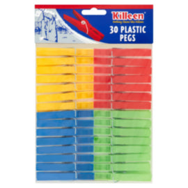 Killeen Plastic Clothes Pegs 30 Pack – cloths, scourers & dusters