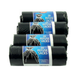 Refuse Sacks Roll 20X4 Stnrd Black P80 – bin liners & refuse sacks