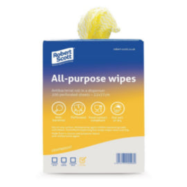 Robert Scott AllPurpose Antibacterial Cleaning Cloths Yellow 200 Pack – surface cleaners & disinfectants