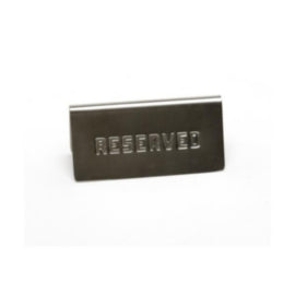 GenWare Stainless Steel Reserved Table Sign – cleaning & hygiene supplies