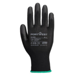 Portwest Black PU Palm Glove Size L – gloves & hand protection