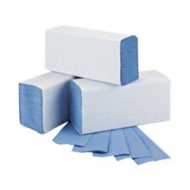 2Work M-Fold Hand Towel 1-Ply 240x220mm Blue – hand towels & centrefeed rolls
