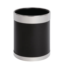 Bolero Black Waste Paper Bin with Silver Rim – cleaning & hygiene supplies