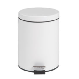 Bolero Pedal Bin White 5ltr – waste bins & containers