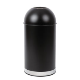 Bolero Steel Open Lid Bullet Bin Black 40Ltr – cleaning & hygiene supplies