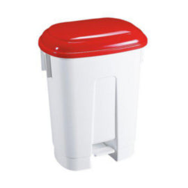 60L Plastic Bin White/Red 348012 – cleaning & hygiene supplies