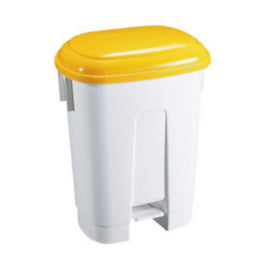 60L Plastic Bin White/Yellow 348014 – cleaning & hygiene supplies