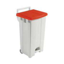 90L Mobile Pedal Bin Lid Red 357004 – waste bins & containers