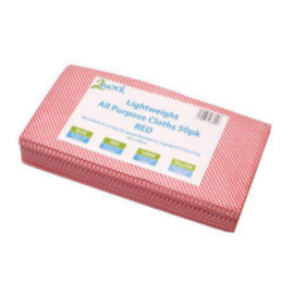 2Work Lightweight All Purpose Cloth 600x300mm Red – cloths, scourers & dusters