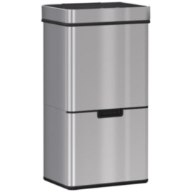 HOMCOM Motion Sensor Rubbish Bin 3 Compartments Removable Lid Stainless Steel – cleaning & hygiene supplies
