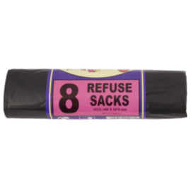 Shabra Black Recycled Refuse Sacks 8pk – bin liners & refuse sacks