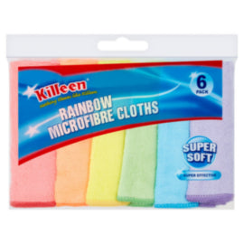 Killeen Rainbow Microfibre Cloths 6 Pack – cloths, scourers & dusters