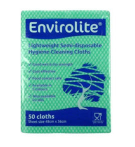 Envirolite Folded Cleaning Cloths Green (10x50) – cloths, scourers & dusters