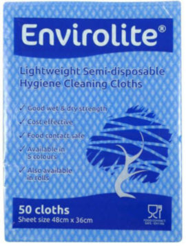 Envirolite Folded Cleaning Cloths Blue (10x50) – cloths, scourers & dusters