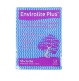 Envirolite Plus Folded Cleaning Cloths Blue (10x50) – cloths, scourers & dusters