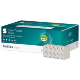 2ply Satino Flushable White Zfold Hand Towel (PT2) (25x150) – hand towels & centrefeed rolls