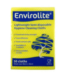 Envirolite Folded Cleaning Cloths Yellow (10x50) – cloths, scourers & dusters