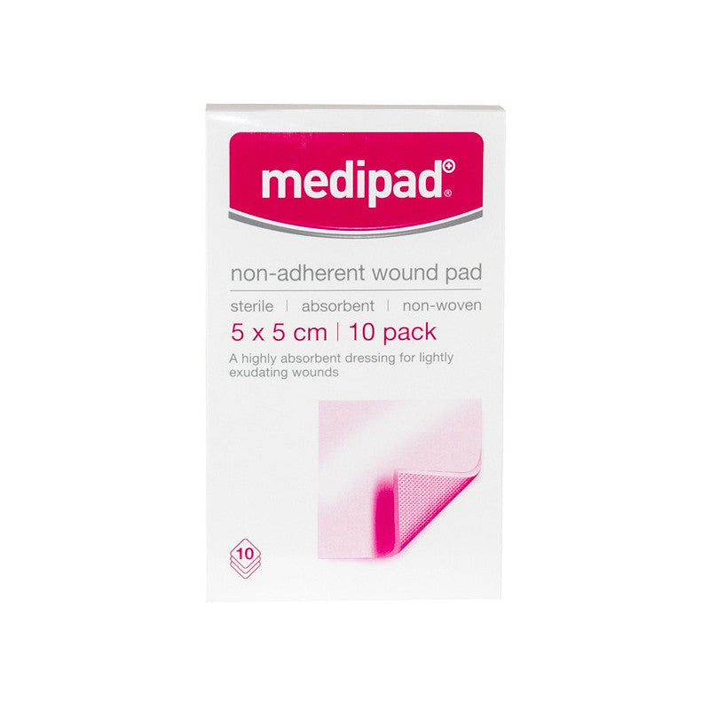 Medipad Sterile Non Adherent Pad 5x5cm - Box of 10