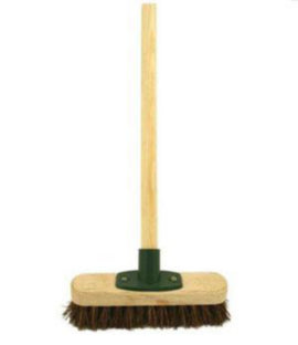 9Inch Medium Brush Head - 48Inch Wooden Handle - 1x Per Pack – brushes & scrubbing tools