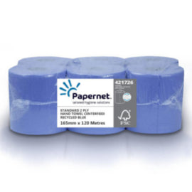 Blue Centrefeed Rolls 2Ply 165mm x 120 Meters - 6x Per Pack – hand towels & centrefeed rolls