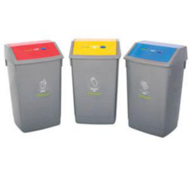 Addis Recycling Bins, Blue, Red & Yellow Sorting - 3x Bins Per Set – waste bins & containers