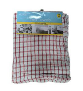 Check Tea Towel Assorted Coloured 3x Per Pack – cleaning & hygiene supplies