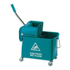 Premium Mopping Bucket on Wheels - 20Litre with Wringer Green - 1pk – mops, brooms & cleaning tools