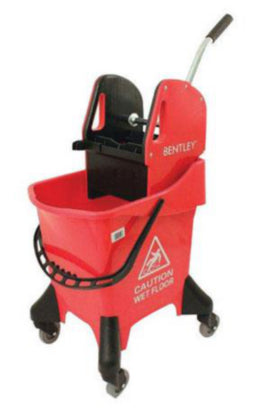 Professional Mopping Unit on Castors - 31Litre with Wringer Red - 1pk – mops, brooms & cleaning tools