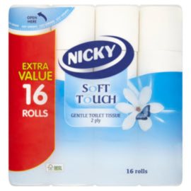 Nicky Soft Touch Toilet Tissue 16 Pack – toilet tissue & rolls