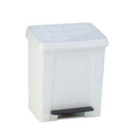 Dennox Sanitary Rectangular Pedal White Bin 8L 225x220x285mm 1pk – cleaning & hygiene supplies