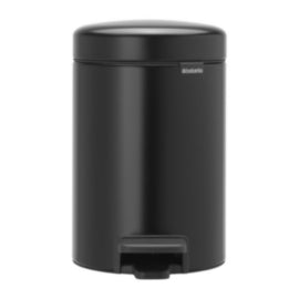 Brabantia Newlcon Pedal Bin Matt Black 3Ltr – waste bins & containers