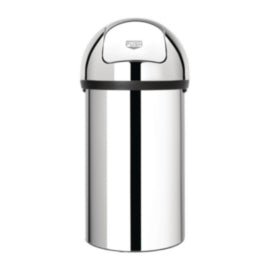 Brabantia Stainless Steel Push Top Bullet Bin Silver 60Ltr – cleaning & hygiene supplies