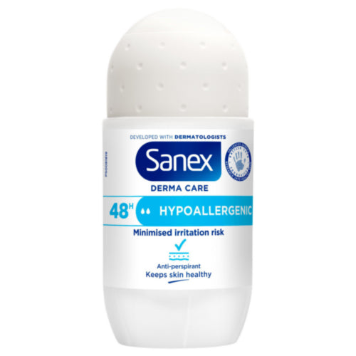 Sanex Derma Care Hypoallergenic 48h Antiperspirant Roll On - Pack of 6