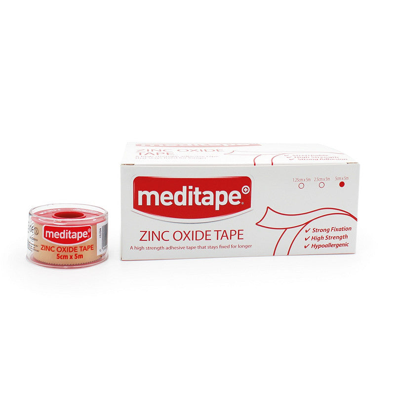 Meditape Zinc Oxide Tape 5cm x 5m - Box of 6