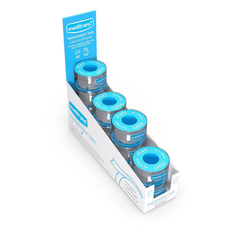 Meditrans Transparent Tape 2.5cm x 9m without Cover Case - Box of 12