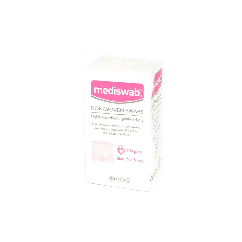Mediswab Non-sterile Non-woven Swabs 4ply 5 x 5cm 100's