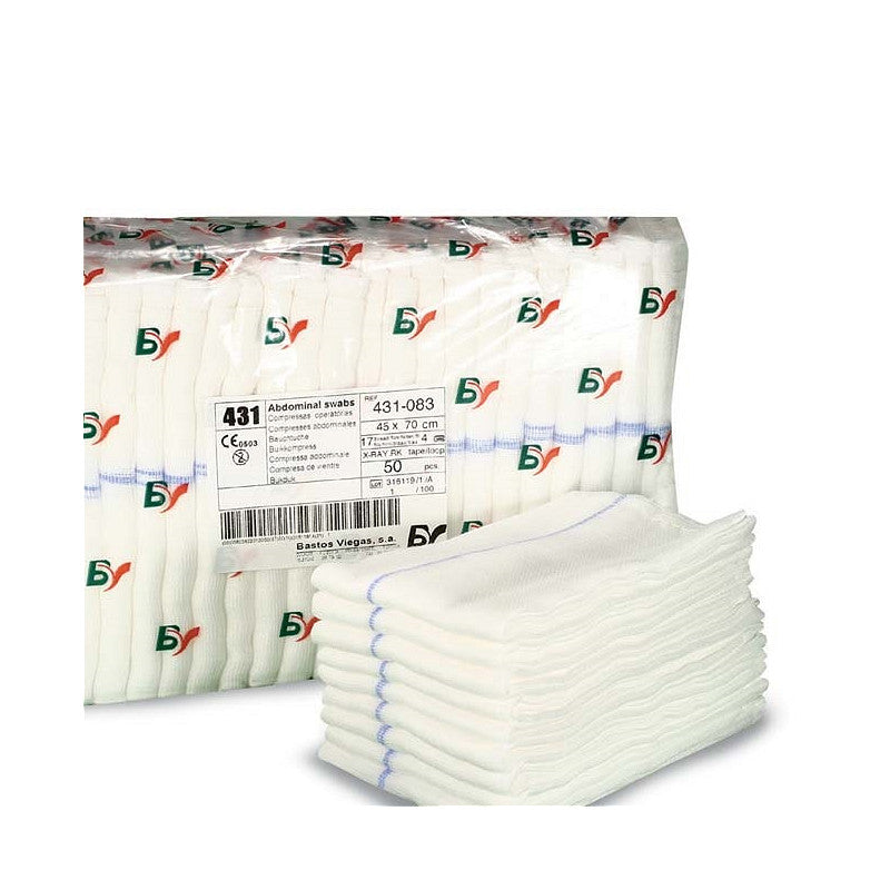 Bv Xray N/s 45 x 45cm 12ply with Tape 50 (10x5's)