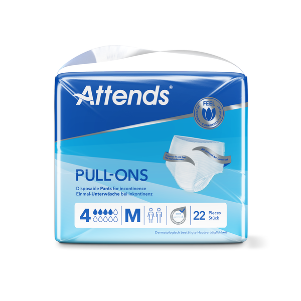 Attends Pull-On Pants Level 4 - Medium - slim pull-on incontinence pants, 800ml absorbency, pack of 22