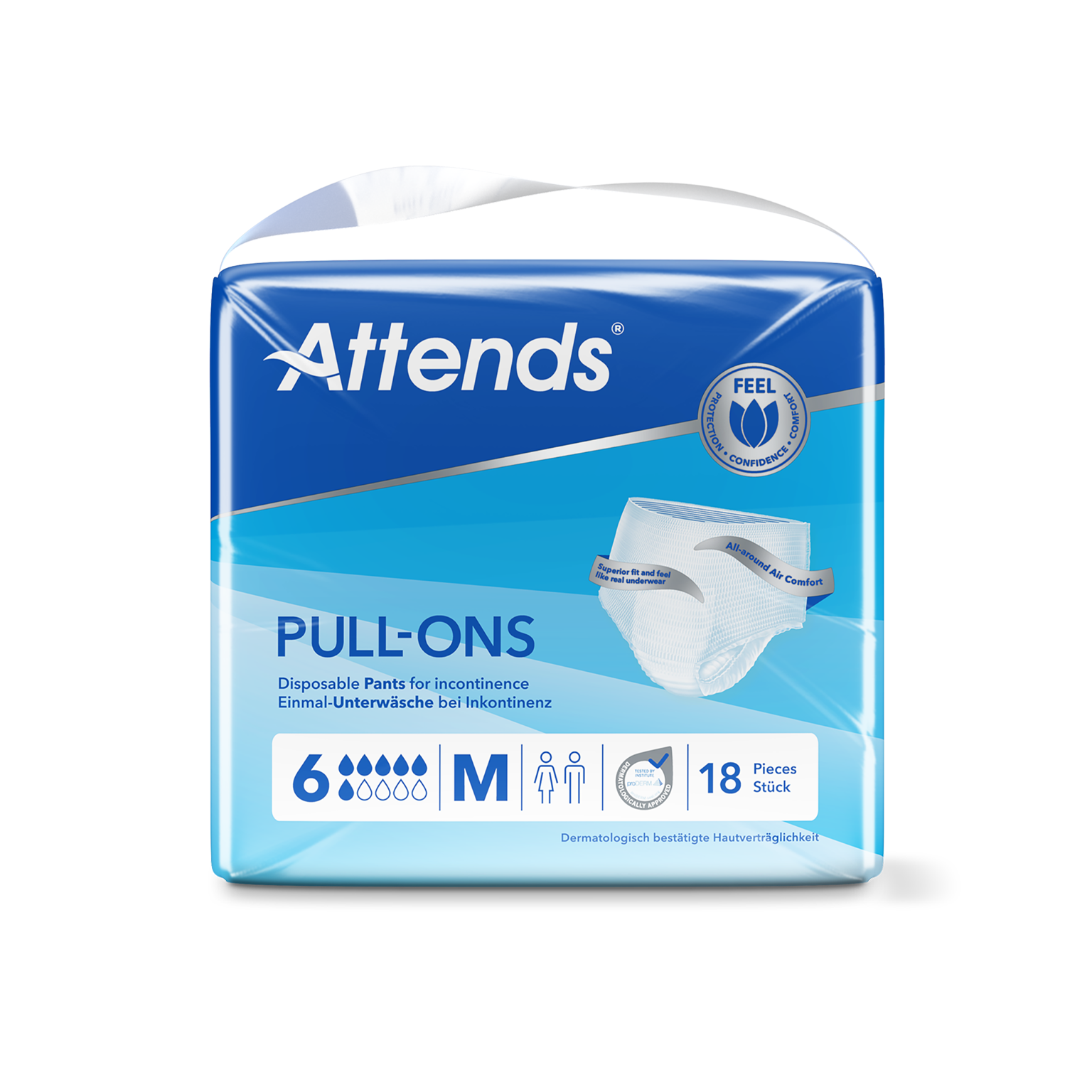 Attends Pull-On Pants Level 6 - Medium - underwear-style pull-on pants, 1100ml absorbency, pack of 18