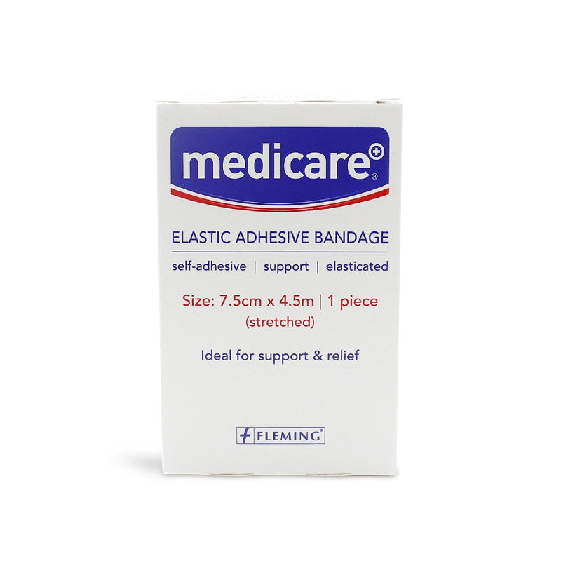 Medicare Elastic Adhesive Bandage Bp 7.5cm x 4.5m - Box of 6