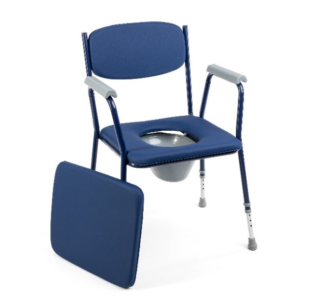 BLUE-TIM Upholstered Commode Chair - Timago bathroom safety aid