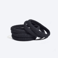 Classic Black Hair Ties - detail view
