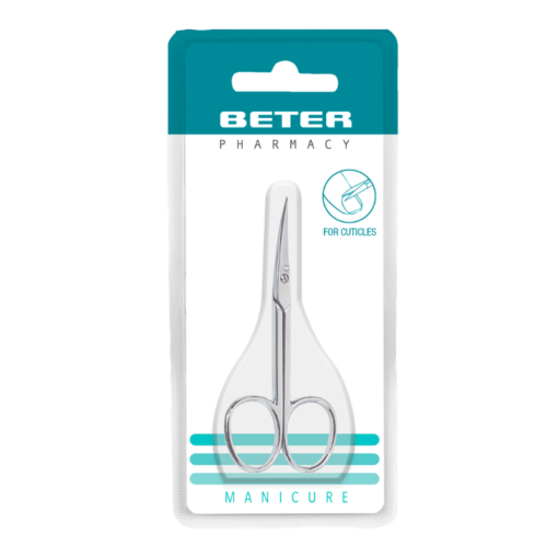 Chrome-plated Manicure Cuticle Scissors (Curved Tip) - product photo