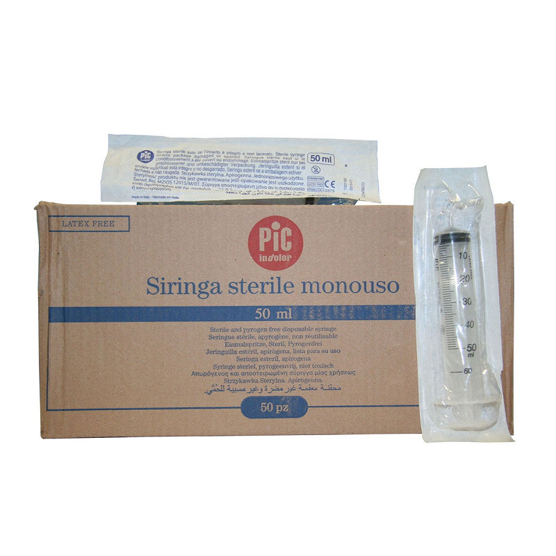 Pic Syringe 50ml Lrg W/out Needle,eccentric Nozzle (bx 50)