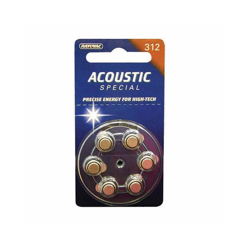 Varta/rayovac Hearing Aid V312at Battery (6's) - Box of 10