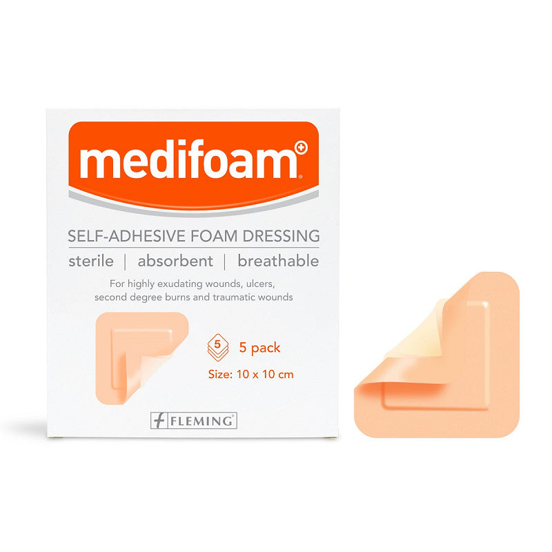 Medifoam Adhesive Foam Dressing 10x10cm - Box of 5