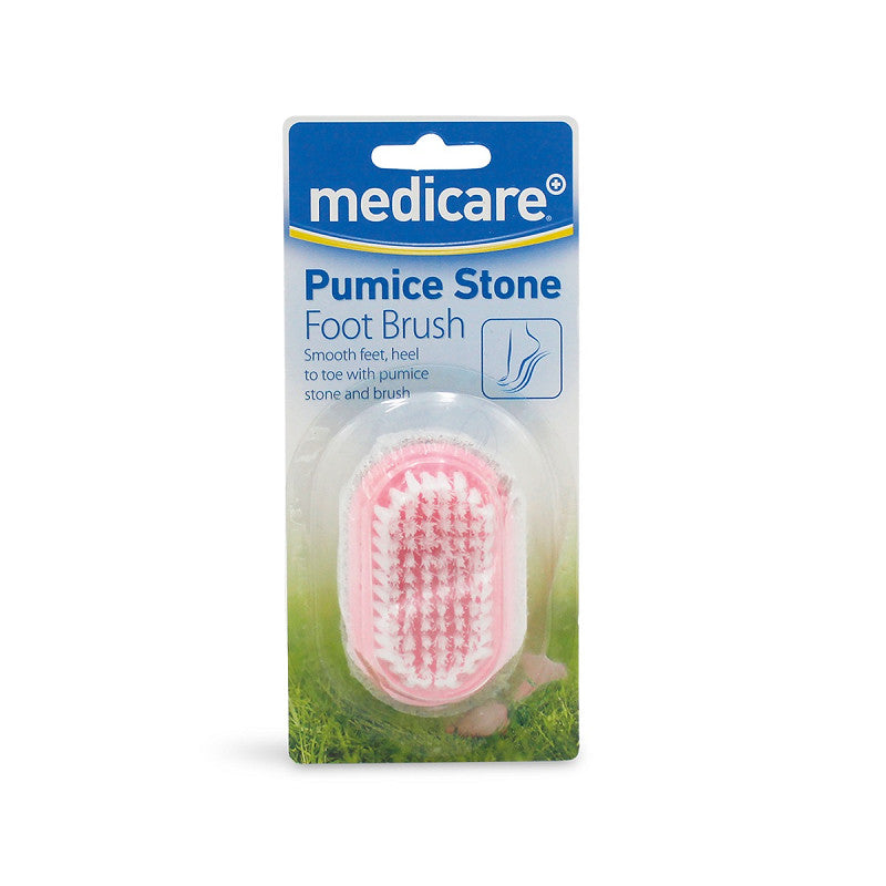 Medicare pumice stone with brush 2-in-1 – foot exfoliator and toenail cleaning tool