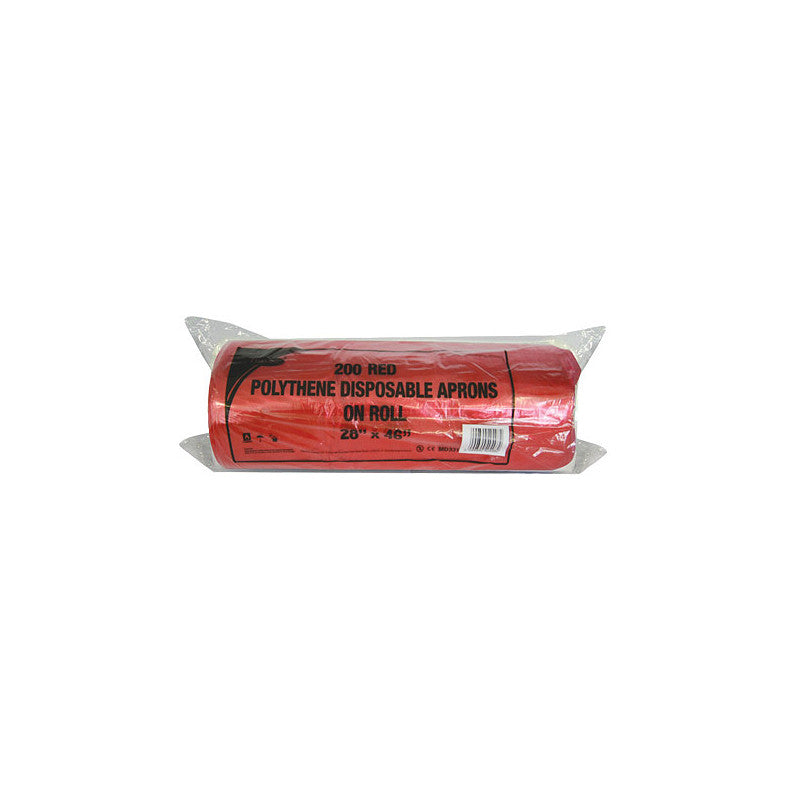 Medicare Polyethene Aprons on a Roll 26x42" Red 200's