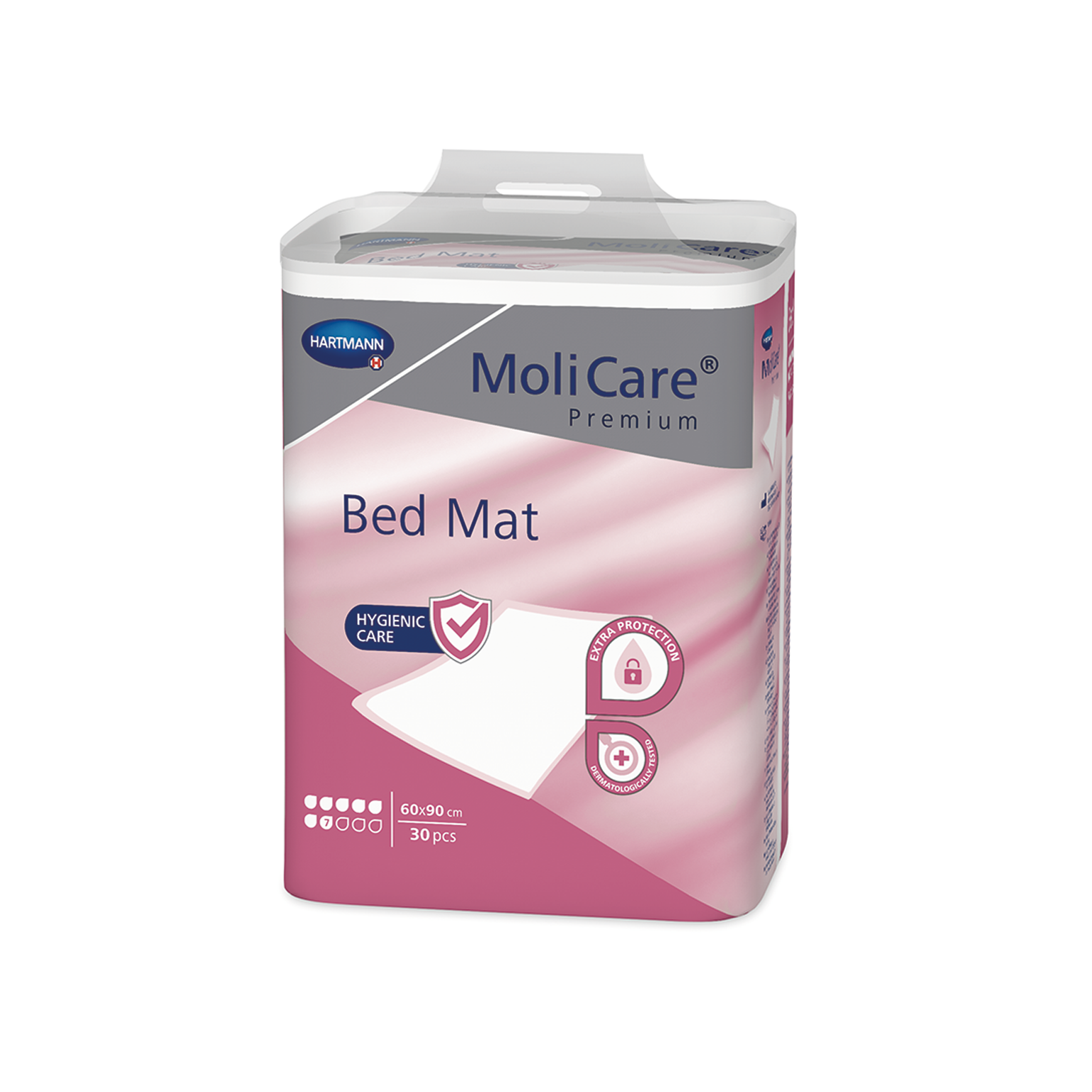 MoliCare Premium Bed Mat Level 7 - 60x90cm - premium disposable bed protection mat, anti-slip backing, pack of 30