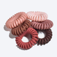 Matte Spiral Hair Ties - detail view